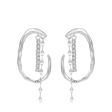 Dainty White CZ Zircon Silver 925 Unique Earrings